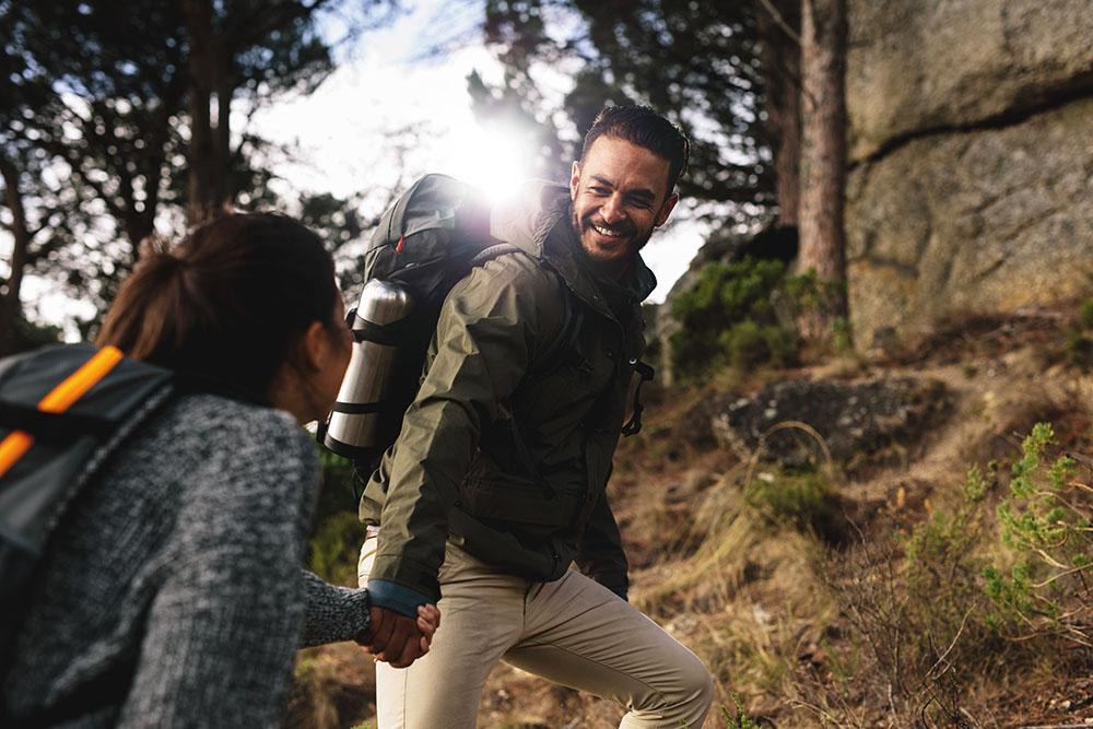 Man leading his partner